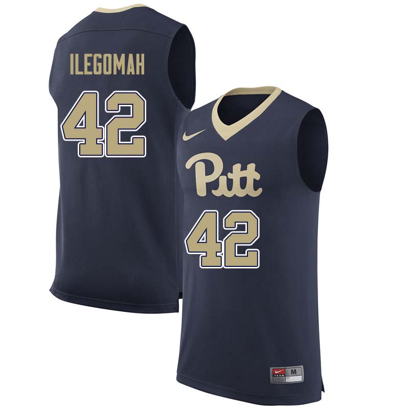 Men #42 Peace Ilegomah Pittsburgh Panthers College Basketball Jerseys Sale-Navy